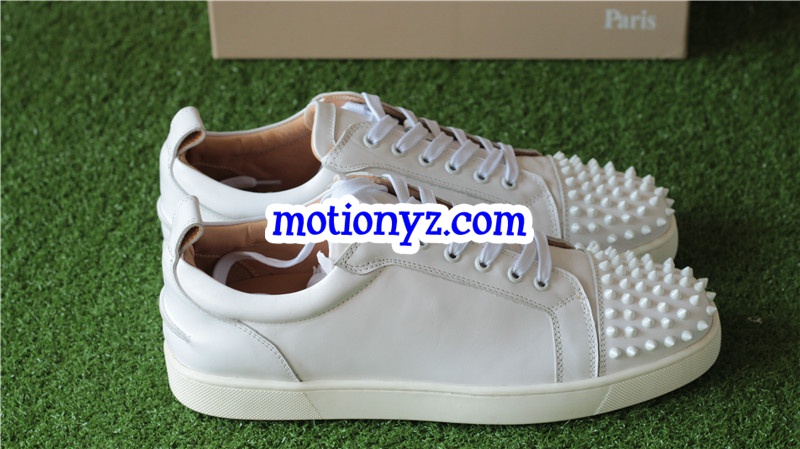 Christian Louboutin Louis Spikes Flat White